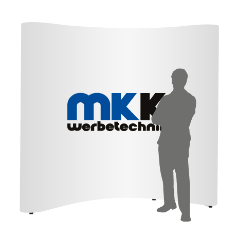 Pop-Up Faltwand | 3 x 3 Felder gebogen | einseitig bedruckt