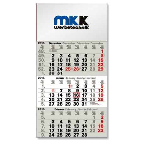 3-Monatskalender für das Folgejahr