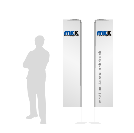 Beachflag Rechteck Austauschdruck | Medium (300 cm) | beidseitig bedruckt