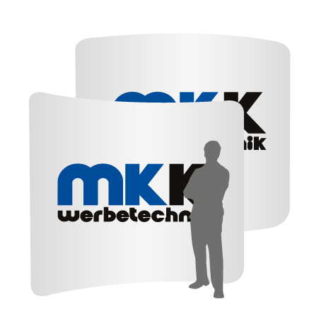 Textilwand ALU | 300er gebogen | beidseitig bedruckt