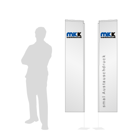 Beachflag Rechteck Austauschdruck | Small (200 cm) | beidseitig bedruckt