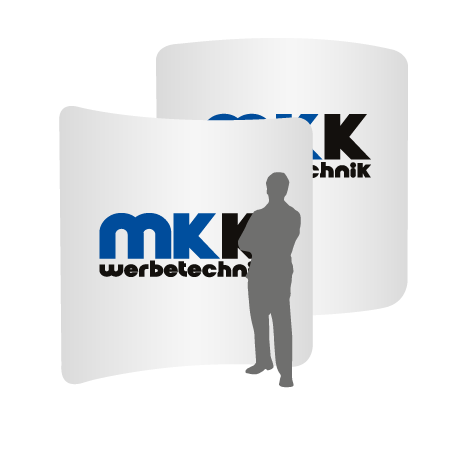 Textilwand ALU | 240er gebogen | beidseitig bedruckt